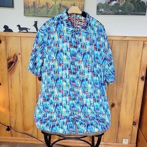 Robert Graham Blue and Red Casual Button Down Shirt